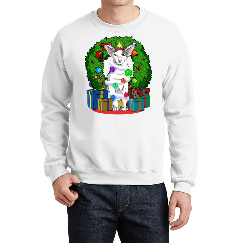 Oriental Shorthair Cat Christmas Tree X Mas Santa Long Sleeve T Shirt Crewneck Sweatshirt | Artistshot