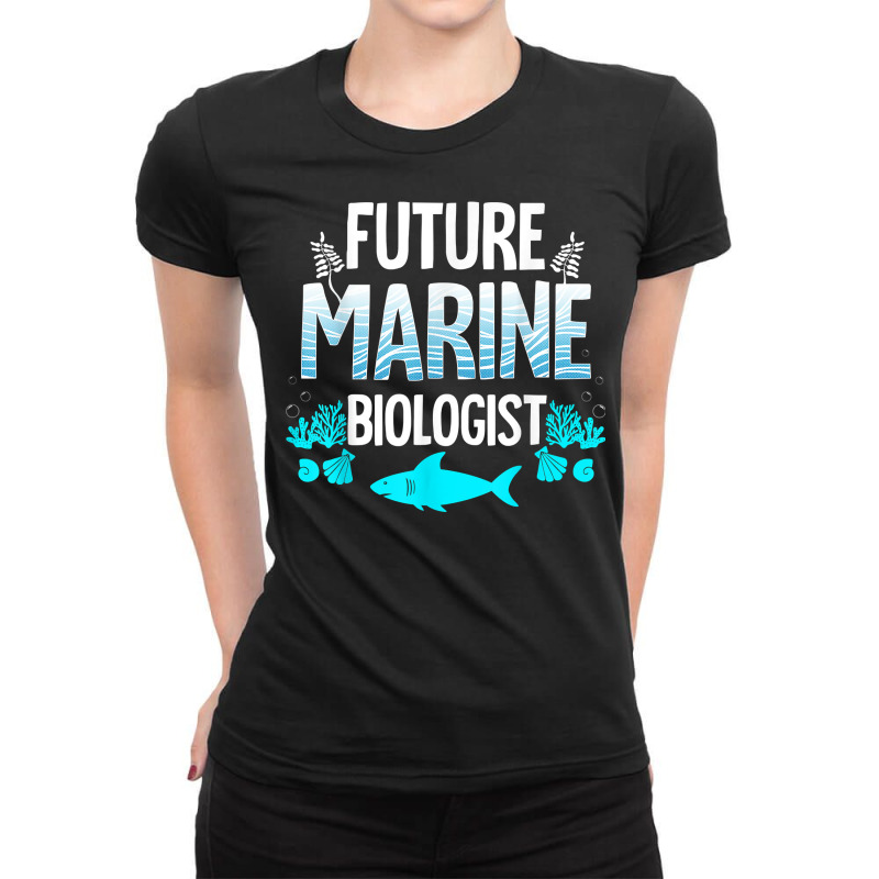 Future Marine Biologist Gift For Kids Teens Funny Biology T Shirt Ladies Fitted T-Shirt by klaasmis | Artistshot