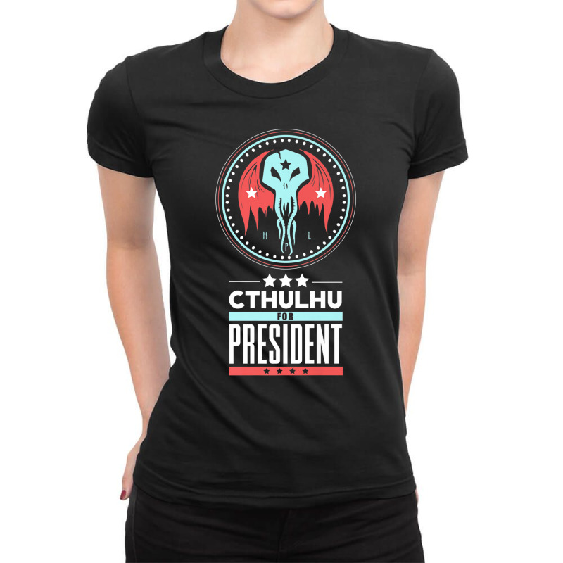 Vote Cthulhu For President Sarcastic Political Satire Premium T Shirt Ladies Fitted T-Shirt by cm-arts | Artistshot