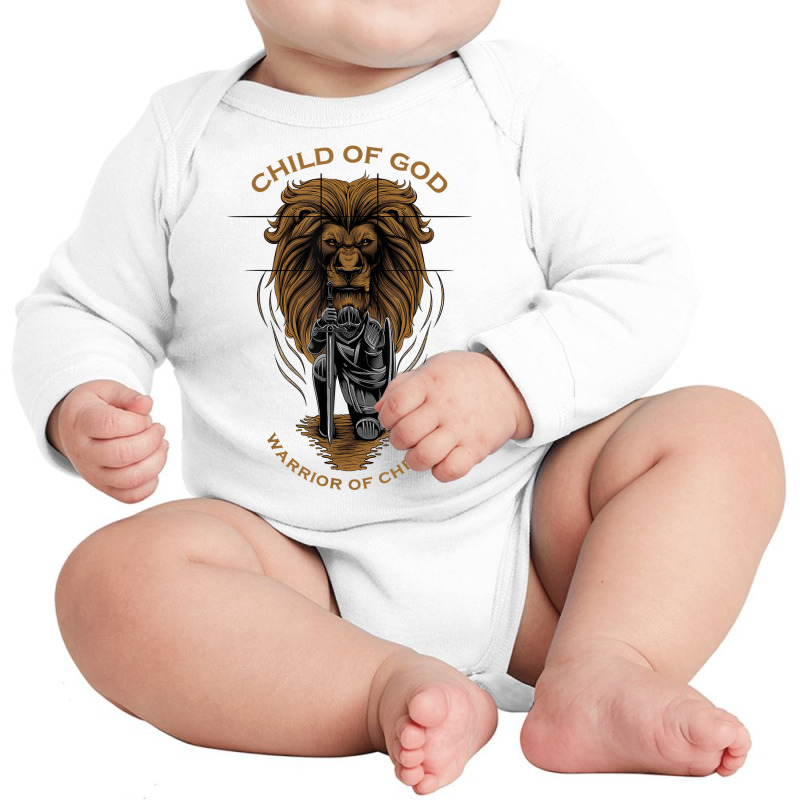 Child Of God Warrior Of Christ Jesus Christian Faith Graphic T Shirt Long Sleeve Baby Bodysuit | Artistshot