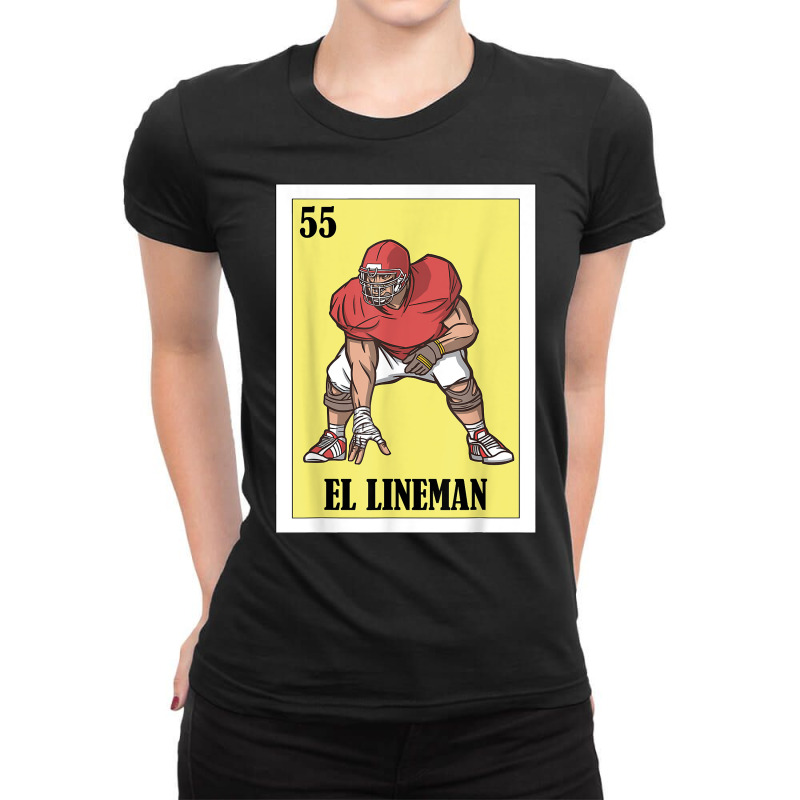 Football Lottery Design   Mexican Lottery El Lineman T Shirt Ladies Fitted T-Shirt by cm-arts | Artistshot