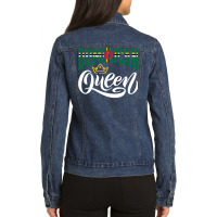 Dominican Queen Dominica Dominican Dominica Flag Pullover Hoodie Ladies Denim Jacket | Artistshot