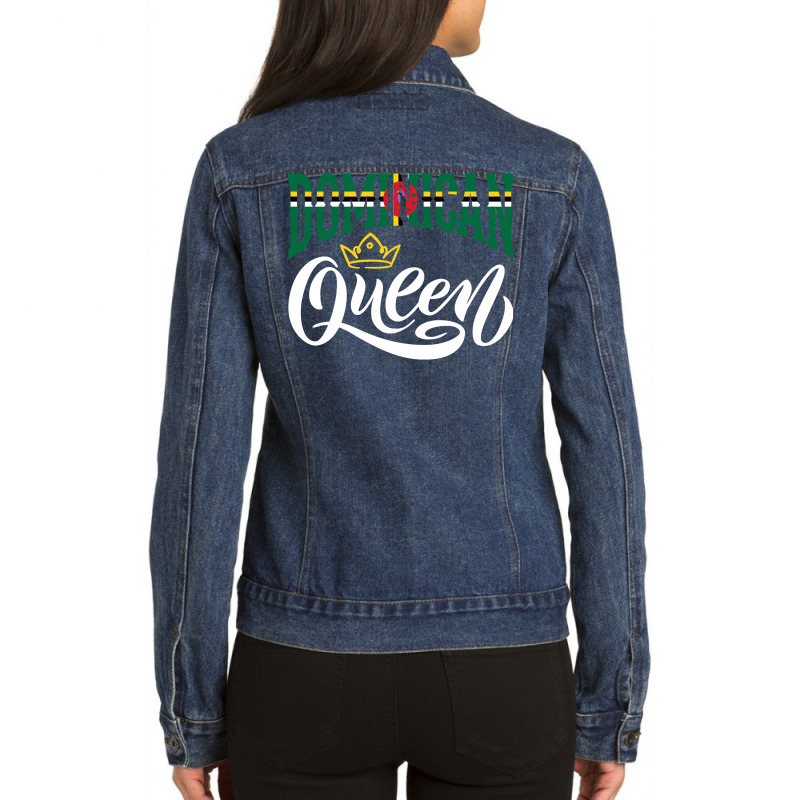 Dominican Queen Dominica Dominican Dominica Flag Pullover Hoodie Ladies Denim Jacket by cm-arts | Artistshot