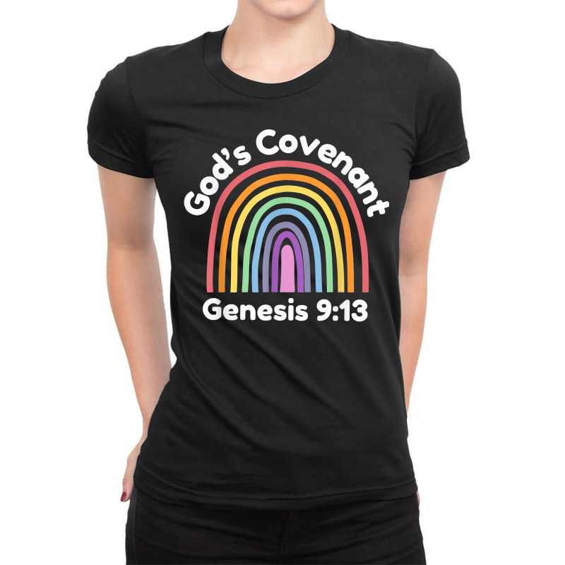 God’s Covenant Rainbow  Genesis 913 Christian T Shirt Ladies Fitted T-Shirt by cm-arts | Artistshot