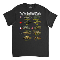 Top Ten Best Ww2 Tanks M4 Sherman Panzer Iv Tiger Ii T 34 T Shirt Classic T-shirt | Artistshot