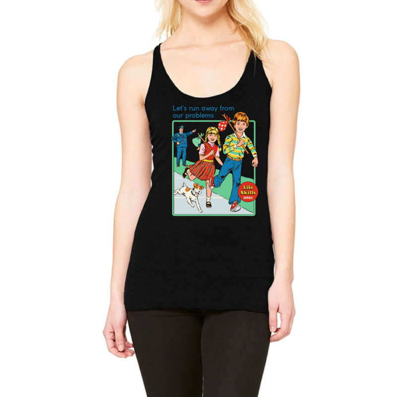 Let's Run Away From Our Problem Racerback Tank by cm-arts | Artistshot