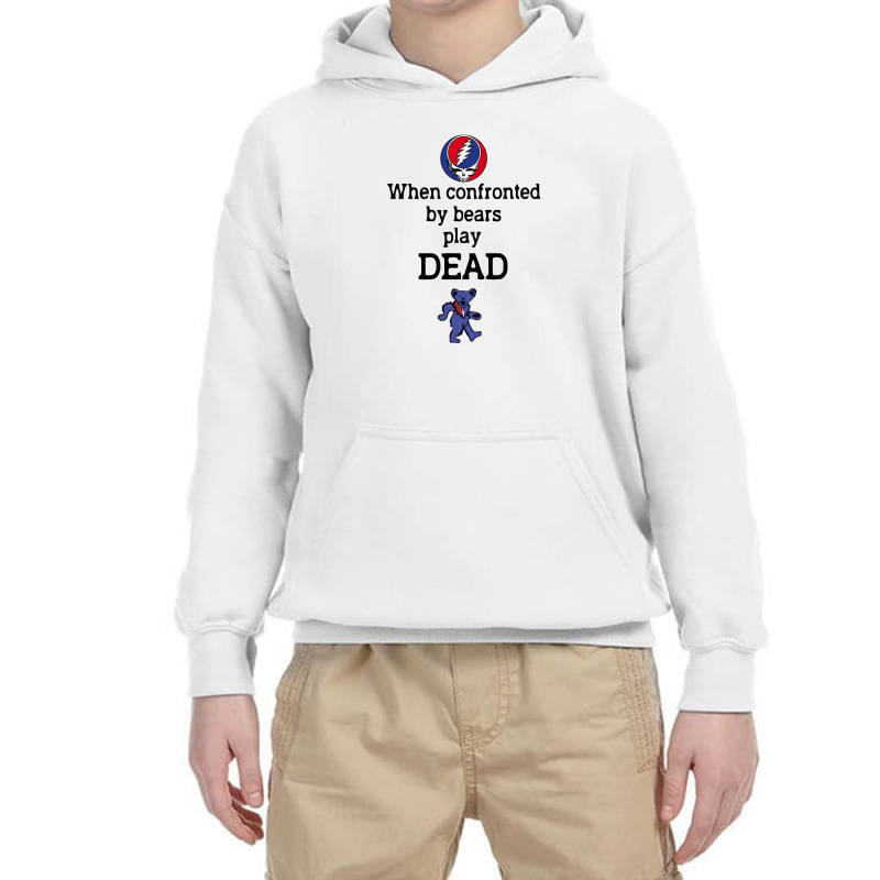 Bear Play Dead With Flower Grateful Youth Hoodie | Artistshot