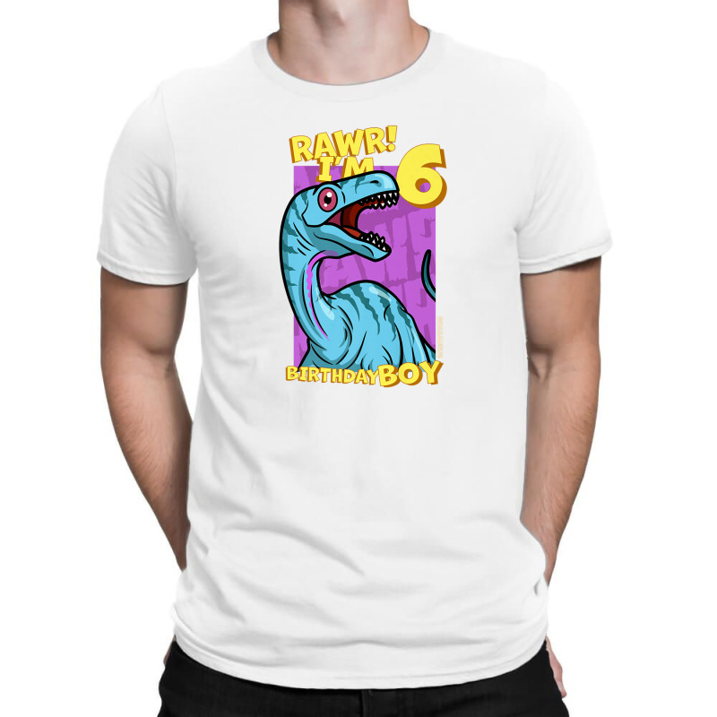 Rawr! I'm 6 Birthday Boys 6th Birthday Dino Noasaurus T-shirt | Artistshot