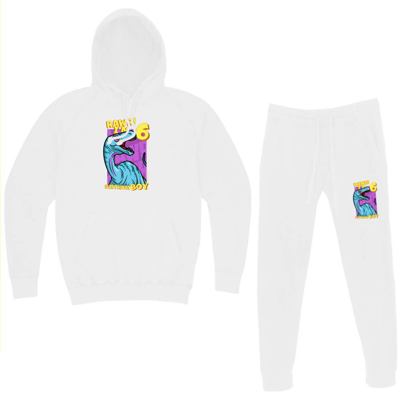 Rawr! I'm 6 Birthday Boys 6th Birthday Dino Noasaurus Hoodie & Jogger Set | Artistshot