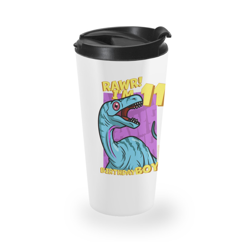 Rawr! I'm 11 Birthday Boys 11th Birthday Dino Noasaurus Travel Mug | Artistshot