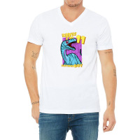 Rawr! I'm 11 Birthday Boys 11th Birthday Dino Noasaurus V-neck Tee | Artistshot