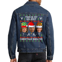 This Is My Ugliest Christmas Sweater Funny Joe Biden Kamala T Shirt Men Denim Jacket | Artistshot