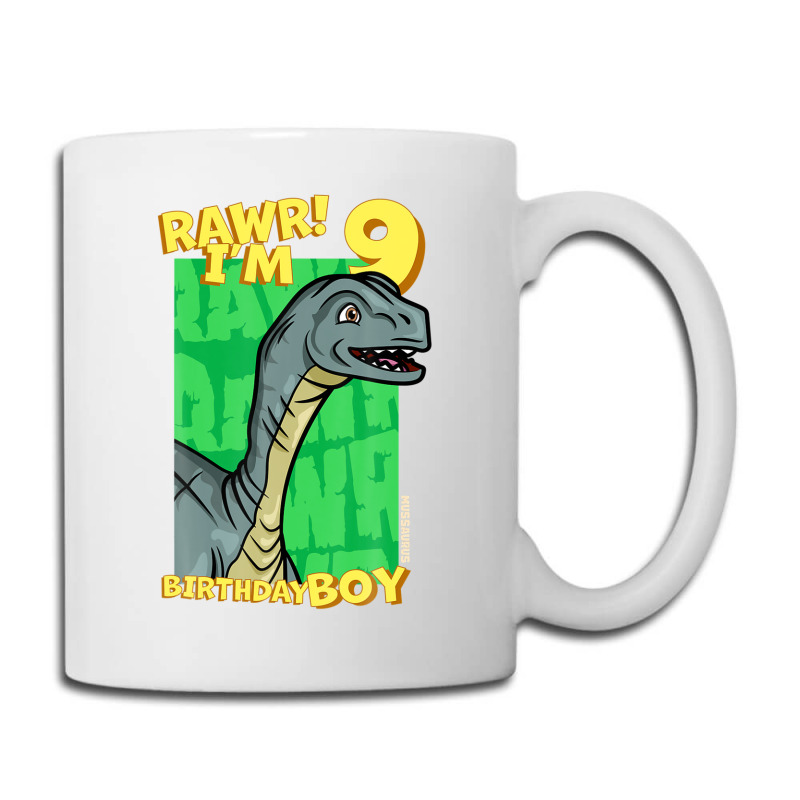 Rawr! I'm 9 Birthday Boys 9th Birthday Dino Mussaurus Coffee Mug | Artistshot