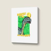 Rawr! I'm 9 Birthday Boys 9th Birthday Dino Mussaurus Portrait Canvas Print | Artistshot