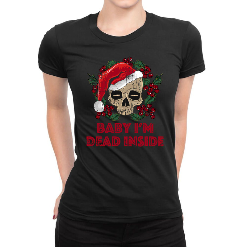 Black Like My Soul Skeleton Gift Tees Pullover Hoodie Ladies Fitted T-Shirt by cm-arts | Artistshot