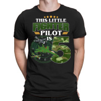 Kids 5th Birthday This Fighter Pilot Is 5 Soldier Camo Style Boys T Sh T-shirt | Artistshot