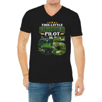 Kids 5th Birthday This Fighter Pilot Is 5 Soldier Camo Style Boys T Sh V-neck Tee | Artistshot