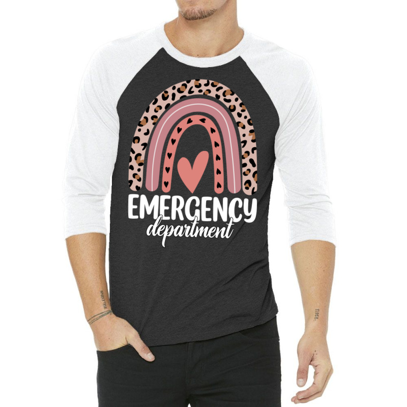 Emergency Department Rainbow Leopard Emergency Room Nursing Long Sleev 3/4 Sleeve Shirt | Artistshot