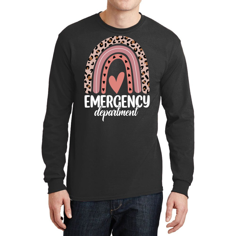 Emergency Department Rainbow Leopard Emergency Room Nursing Long Sleev Long Sleeve Shirts | Artistshot