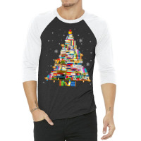 Christmas Library Tree Lights For Librarian And Book Lover Long Sleeve 3/4 Sleeve Shirt | Artistshot