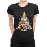 Christmas Library Tree Lights For Librarian And Book Lover Long Sleeve Ladies Fitted T-shirt | Artistshot