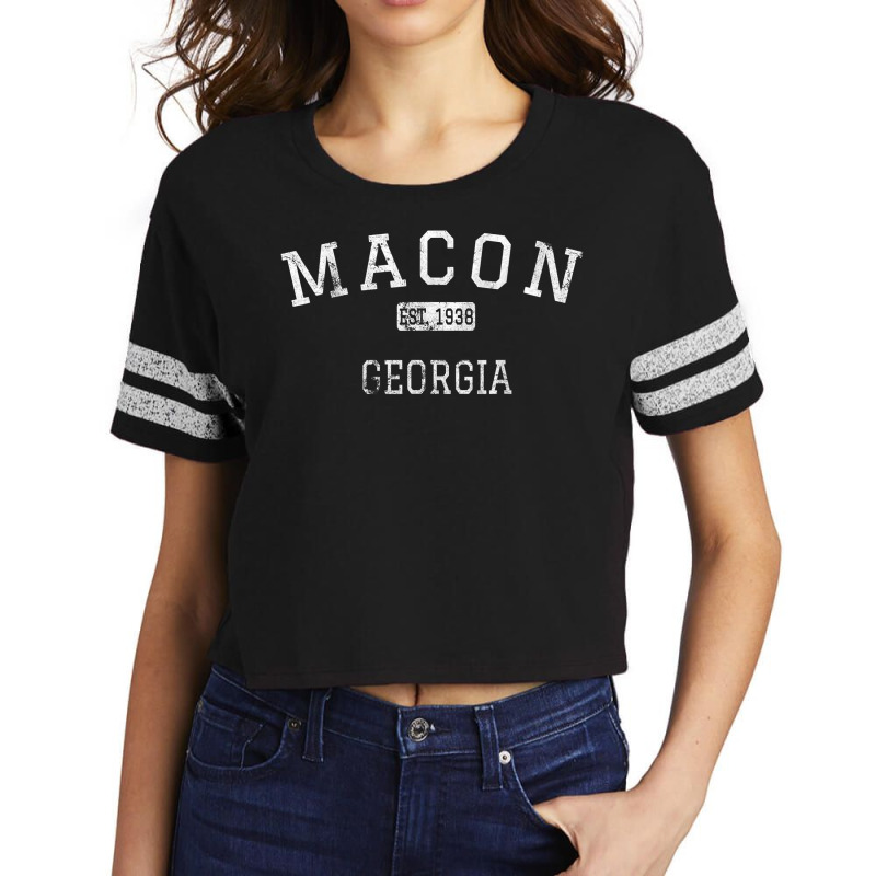 Macon Georgia Ga Vintage T Shirt Scorecard Crop Tee by cm-arts | Artistshot