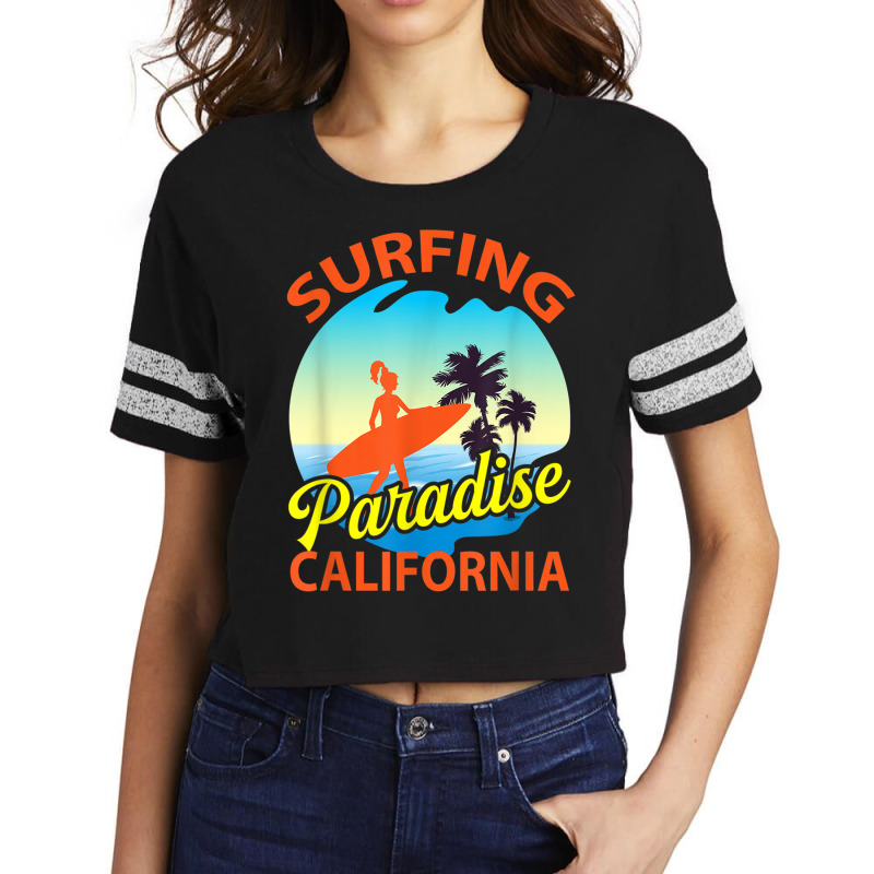 Surfing Paradise California Surfing T Shirt Scorecard Crop Tee by cm-arts | Artistshot