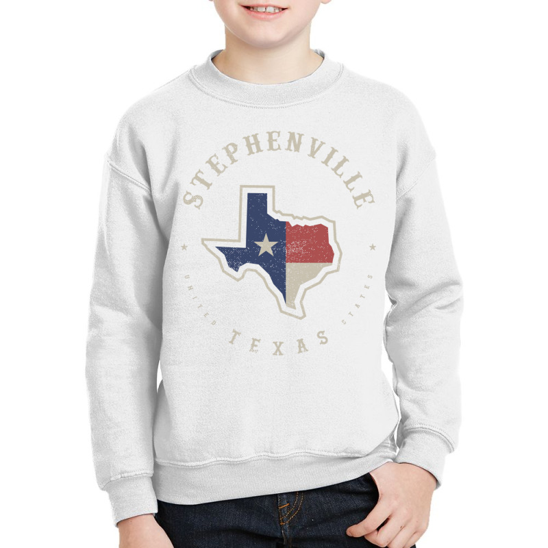 Vintage Stephenville Texas State Flag Map Souvenir Gift Long Sleeve T Youth Sweatshirt by cm-arts | Artistshot