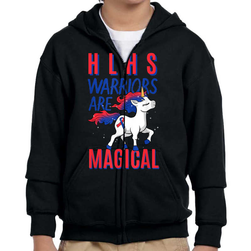 Hlhs Warrior Hypoplastic Left Heart Syndrome Unicorn Lover T Shirt Youth Zipper Hoodie | Artistshot