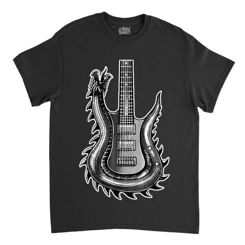 Unique Dragon Guitar Classic T-shirt by Modena art | Artistshot