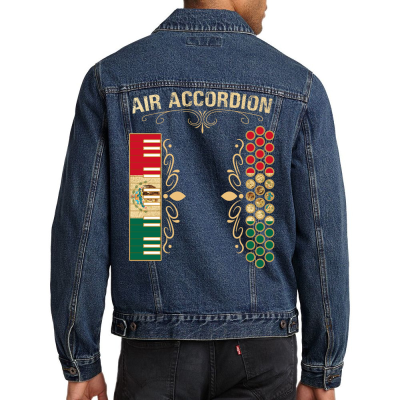 Mexican Flag Vintage Air Accordion For Latin Community Pullover Hoodie Men Denim Jacket by cm-arts | Artistshot