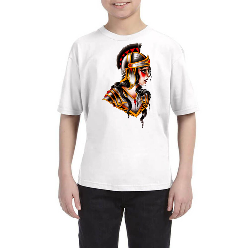 Traditional Beautiful Knight Tattoo Youth Tee by cm-arts | Artistshot