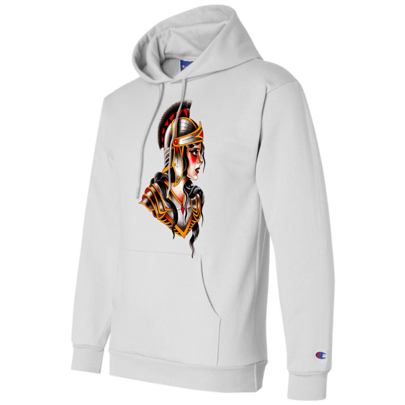 Traditional Beautiful Knight Tattoo Champion Hoodie by cm-arts | Artistshot