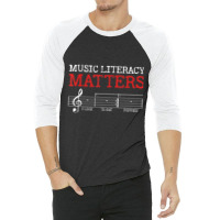 Music Literacy Matters I Like To Eat Puppies Funny Sarcastic Long Slee 3/4 Sleeve Shirt | Artistshot