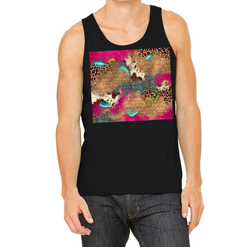 Pink Glitter Leopard Sunflower Gemstone Tank Top | Artistshot