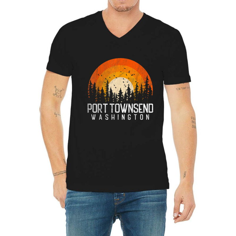 Port Townsend Washington Wa Shirt Retro 70s 80s Vintage Gift T Shirt V-neck Tee | Artistshot