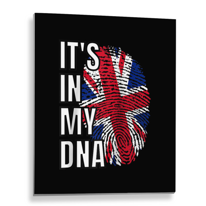 Its In My Dna British Flag United Kingdom Fingerprint Raglan Baseball Metal Print Vertical by cm-arts | Artistshot