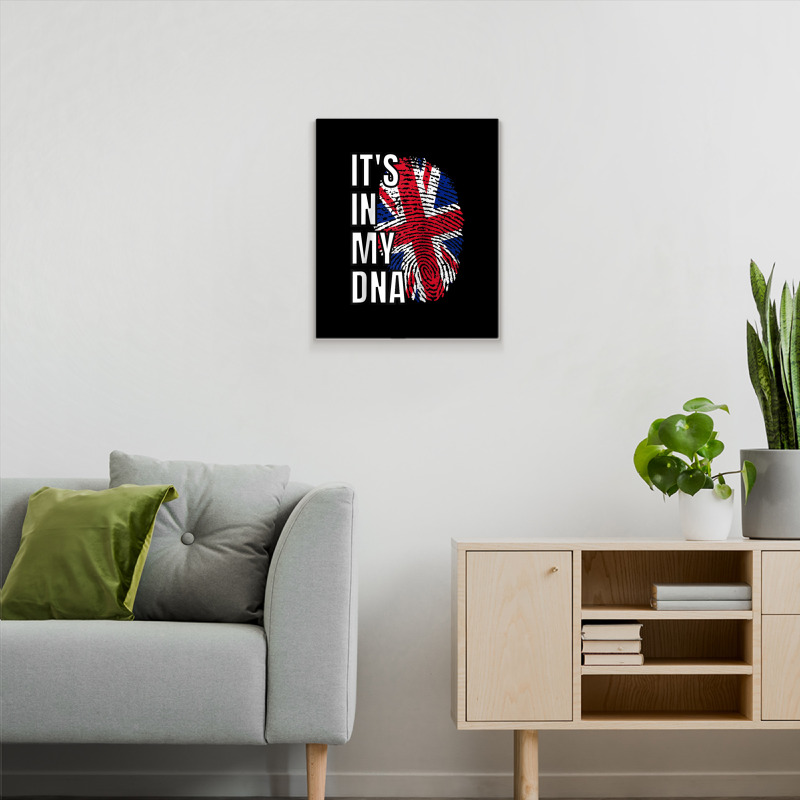 Its In My Dna British Flag United Kingdom Fingerprint Raglan Baseball Metal Print Vertical by cm-arts | Artistshot