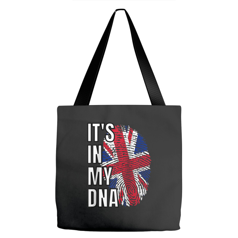 Its In My Dna British Flag United Kingdom Fingerprint Raglan Baseball Tote Bags by cm-arts | Artistshot