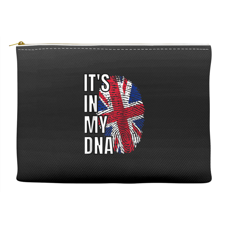 Its In My Dna British Flag United Kingdom Fingerprint Raglan Baseball Accessory Pouches by cm-arts | Artistshot