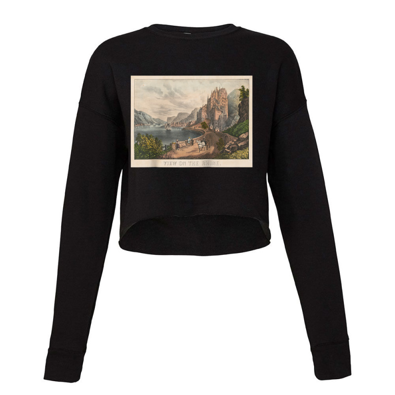 Vintage Rhine River Illustration (1907) Raglan Baseball Tee Cropped Sweater by cm-arts | Artistshot