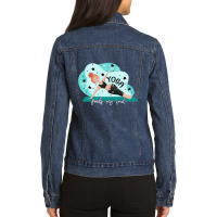 Yoga Feeds My Soul Relaxation Positive Long Sleeve T Shirt Ladies Denim Jacket | Artistshot