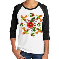 Slavic Colorful Birds, Flowers Petrykivka Painting Ethnical Premium T Youth 3/4 Sleeve | Artistshot