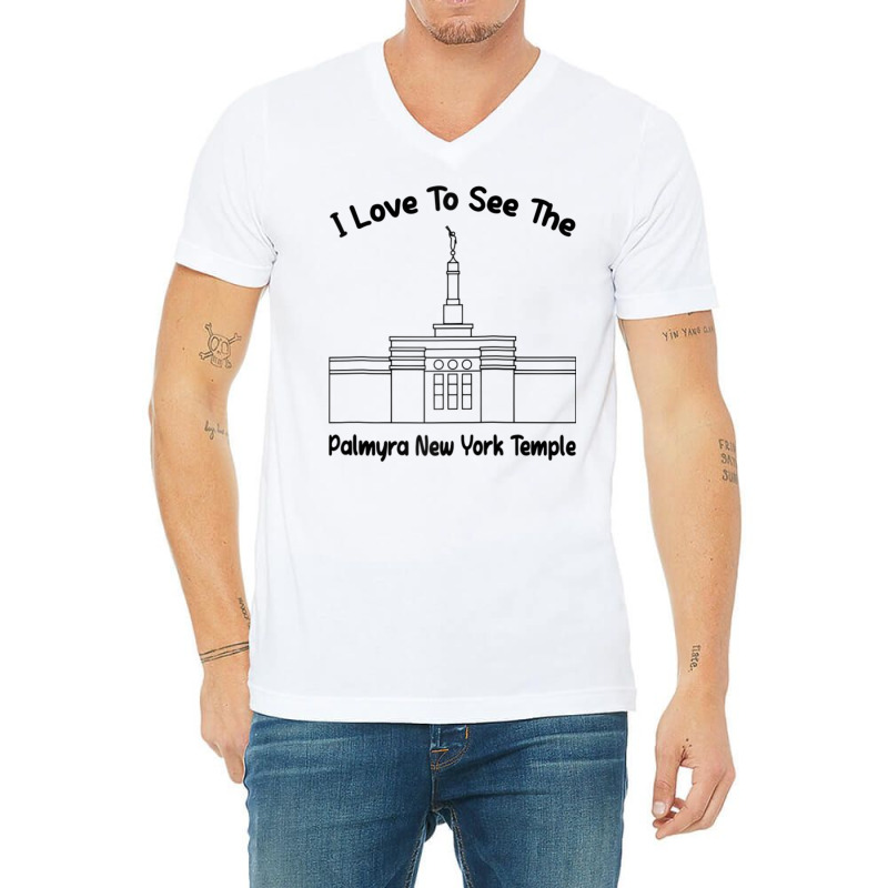 Palmyra Ny Temple, I Love To See My Temple, Primary Raglan Baseball Te V-Neck Tee by cm-arts | Artistshot