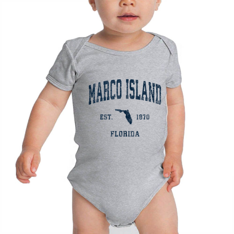 Marco Island Florida Fl Vintage Athletic Navy Sports Design Tank Top Baby Bodysuit by cm-arts | Artistshot