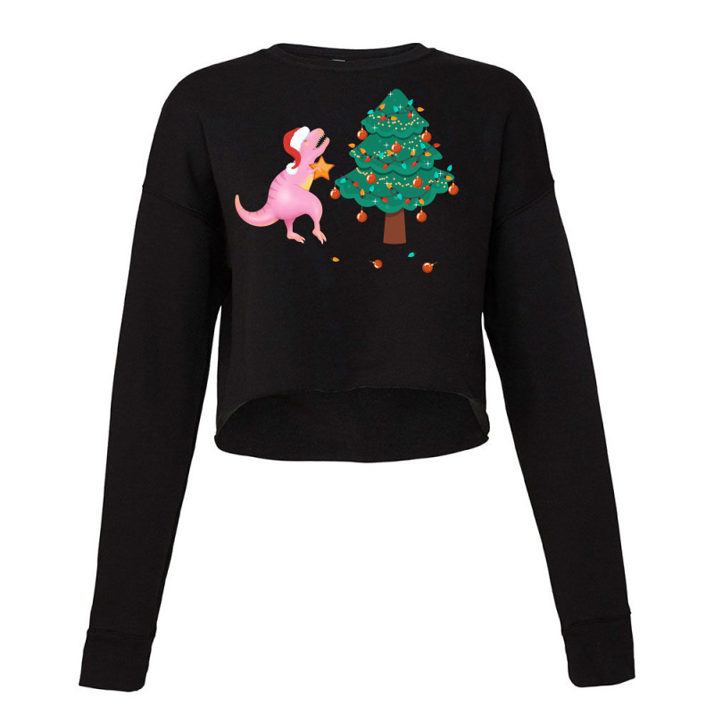 Christmas Trex Pink Cropped Sweater by autlu2024 | Artistshot