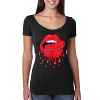 Tongue Licking Red Melting Lips Tank Top Women's Triblend Scoop T-shirt | Artistshot