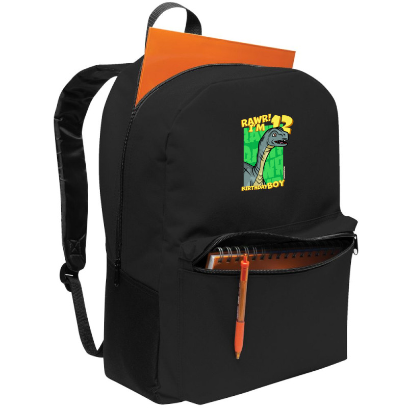 Rawr! I'm 12 Birthday Boys 12th Birthday Dino Mussaurus Backpack | Artistshot