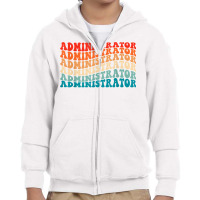 Retro Groovy Admin Administrator 70s Vintage Funny Boho Wavy T Shirt Youth Zipper Hoodie | Artistshot