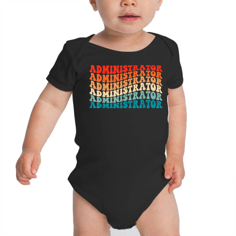 Retro Groovy Admin Administrator 70s Vintage Funny Boho Wavy T Shirt Baby Bodysuit | Artistshot